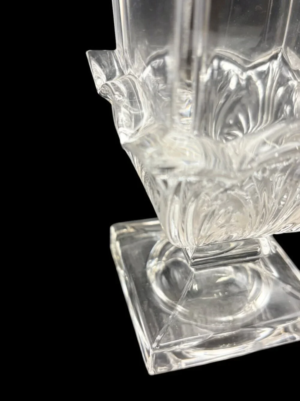 Vintage Shannon Crystal Ireland Art Deco Style Vase Clear Pedestal Vase 7